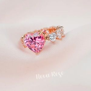 Rose Gold Heart Diamond Ring